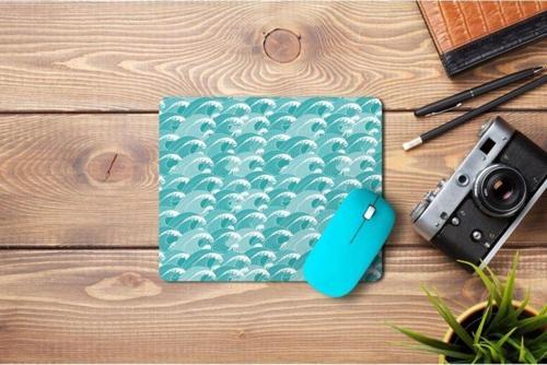 Dalga Desenli Turkuaz Mouse Pad