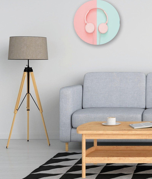 Minimalist Kulaklık Yuvarlak Tasarım Mdf Tablo