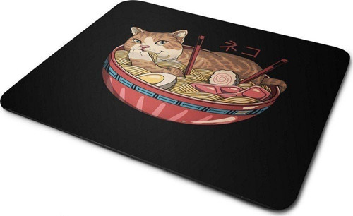 Noodle Yiyen Kedi Mouse Pad