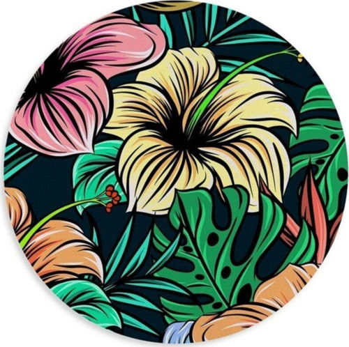 Tropikal Bitkiler Yuvarlak Mouse Pad