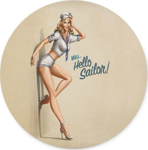 Pin Up Kızı Yuvarlak Mouse Pad