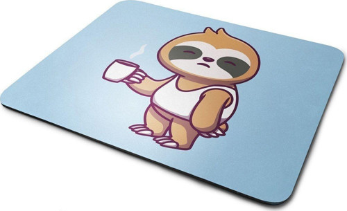 Önce Kahve Tembel Hayvan Dikdörtgen Kaymaz Taban Mouse Pad