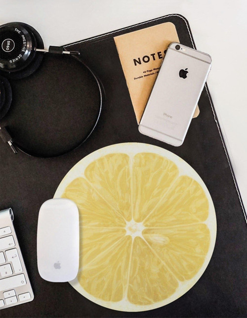 Limon Dilimi Yuvarlak Mouse Pad