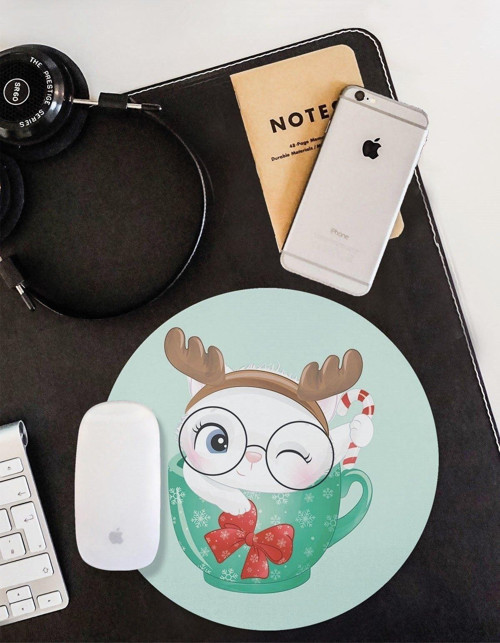 Yavru Kedi Yuvarlak Mouse Pad