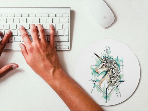 Unicorn Yuvarlak Mouse Pad