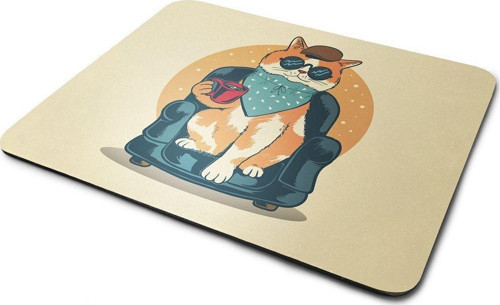 Kahve Zamanı Kedicik Dikdörtgen Kaymaz Taban Mouse Pad