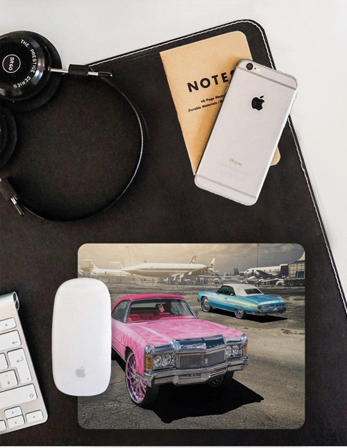 Pembe Klasik Araba Mouse Pad 22 X 18 Cm