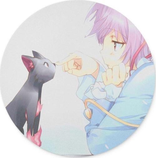 Anime Girl Yuvarlak Mouse Pad