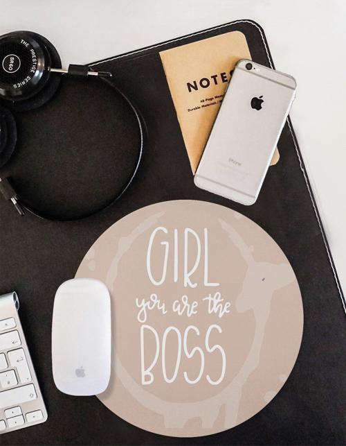 Kızım Sen Patronsun Yuvarlak Kaymaz Taban Mouse Pad