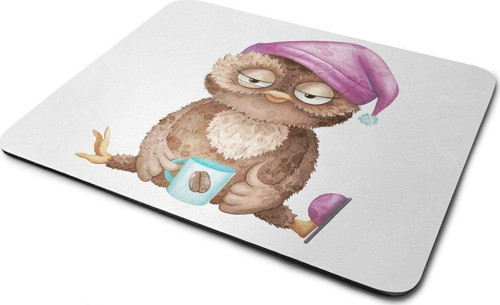 Uykucu Baykuş Dikdörtgen Kaymaz Taban Mouse Pad
