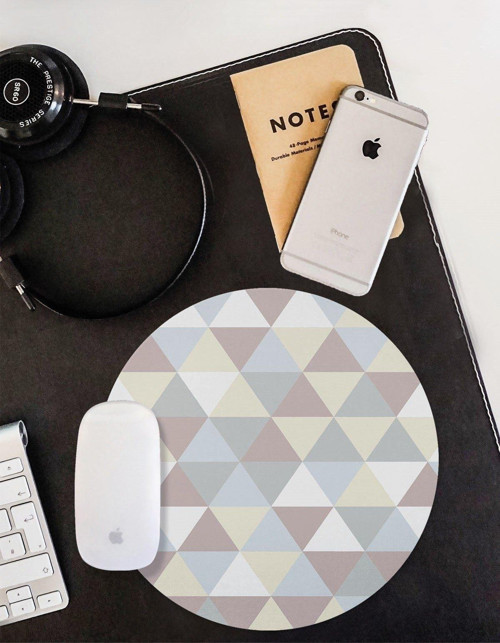 Iskandinav Desenli Yuvarlak Kaymaz Taban Mouse Pad