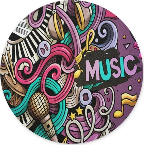 I Love Music Yuvarlak Mouse Pad