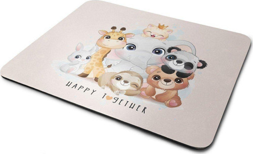 Birlikte Daha Mutlu Sevimli Hayvanlar Dikdörtgen Mouse Pad