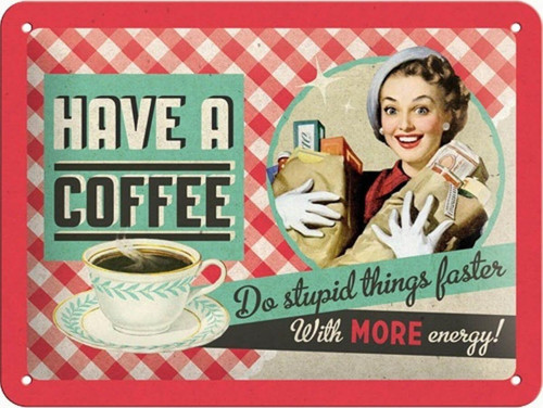 Art Have A Coffe Kabartmalı Metal Duvar Panosu 26105