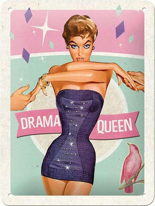 Drama Queen Kabartmalı Metal Duvar Panosu