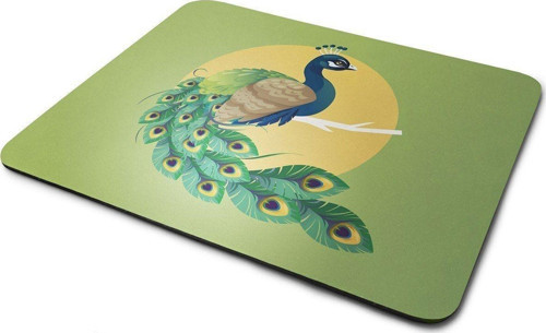 Tavuskuşu Desenli Dikdörtgen Mouse Pad