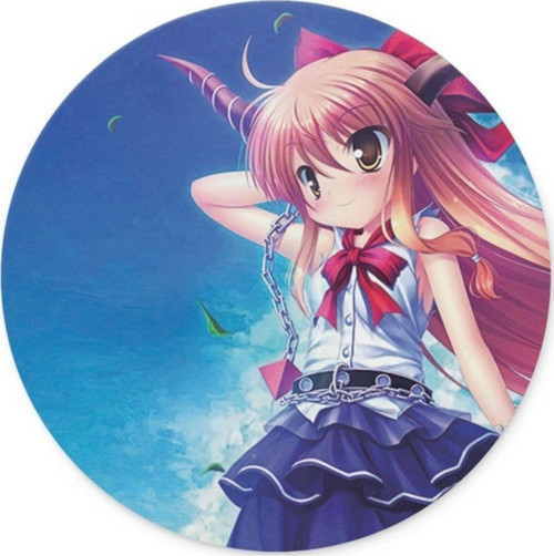 Anime Girl Yuvarlak Mouse Pad