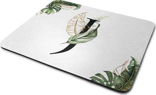 Tropik Desenli J Harfli Kaymaz Taban Dikdörtgen Mouse Pad