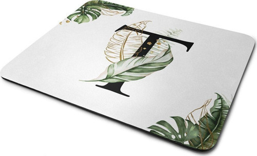 Tropik Desenli T Harfli Kaymaz Taban Dikdörtgen Mouse Pad