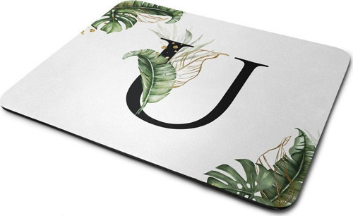 Tropik Desenli U Harfli Kaymaz Taban Dikdörtgen Mouse Pad