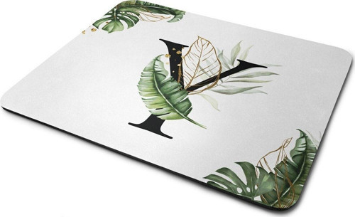 Tropik Desenli Y Harfli Kaymaz Taban Dikdörtgen Mouse Pad