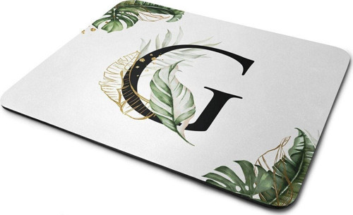 Tropik Desenli G Harfli Kaymaz Taban Dikdörtgen Mousepad