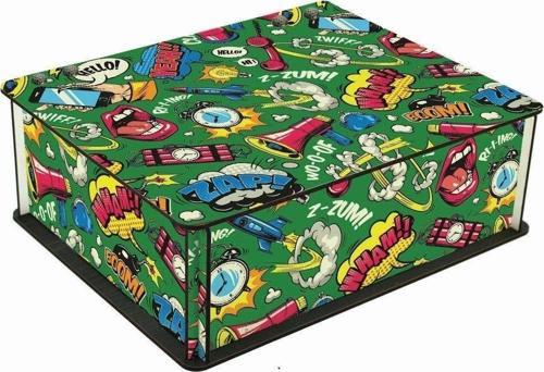 Desenli 6 Bölmeli Ahşap Çay Kahve Saklama Kutusu