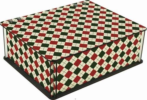 Yılbaşı Özel Desenli 6 Bölmeli Ahşap Çay Kahve Saklama Kutusu