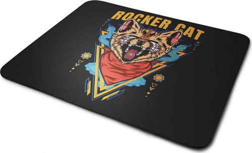 Rocker Kedi Dikdörtgen Kaymaz Taban Mouse Pad