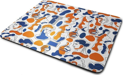 Antik Yunan Heykeli Desenli Dikdörtgen Kaymaz Taban Mouse Pad
