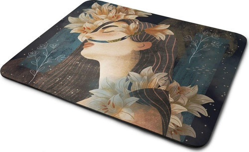 Soyut Tasarım Kadın Desenli Dikdörtgen Kaymaz Taban Mouse Pad