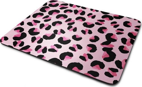 Pembe Leopar Desenli Dikdörtgen Kaymaz Taban Mouse Pad
