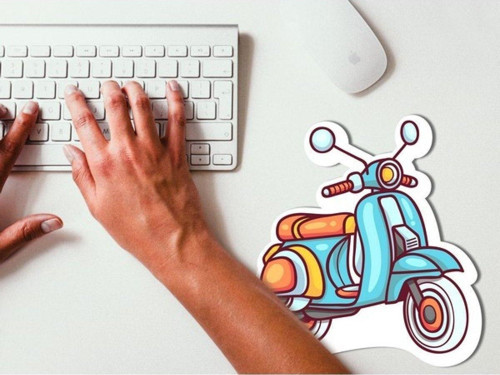 Pop Art Retro Motor Şeklinde Özel Tasarım Mouse Pad