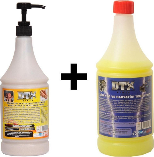 Ponza'Lı (Talaşlı) El Temizleme Kremi (Dabunu) 1 Kg & Ağır Yağ Sökücü 1 Litre
