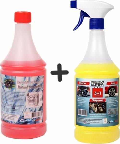 Oto Kalorifer Ve Petek Temizleme Ilacı (Solventli) 1 Lt & Motor,Jant Ve Döşeme Temizleyici 1 Lt
