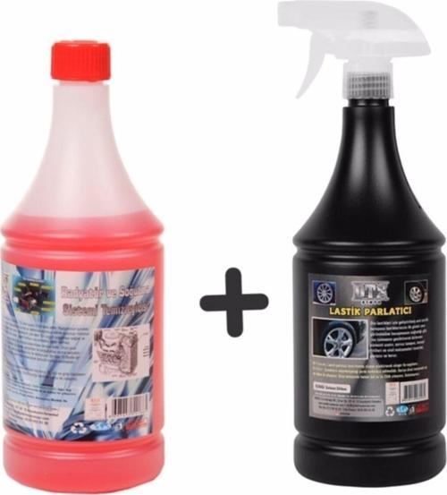 Oto Kalorifer Ve Petek Temizleme Ilacı (Solventli) 1 Lt & Oto Motor Lastik Parlatıcı 500 Ml