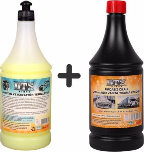 Ağır Yağ Sökücü Radyatör Temizleme İlacı 1 Litre & Cilalı Oto Ve Motor Şampuanı 1 Lt