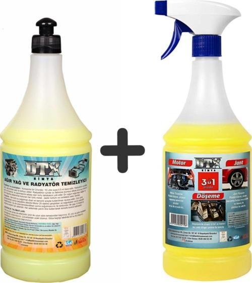 Ağır Yağ Sökücü Radyatör Temizleme İlacı 1 Litre & Oto Döşeme,Jant Ve Motor Temizleme Sıvısı 1 Lt