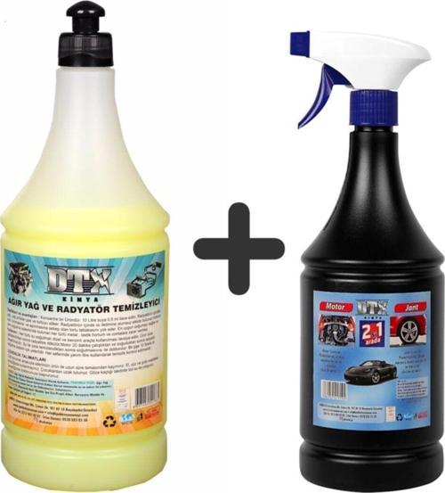 Ağır Yağ Sökücü Radyatör Temizleme İlacı 1 Lt & Oto Jant Ve Motor Temizleme Sıvısı 1 Lt