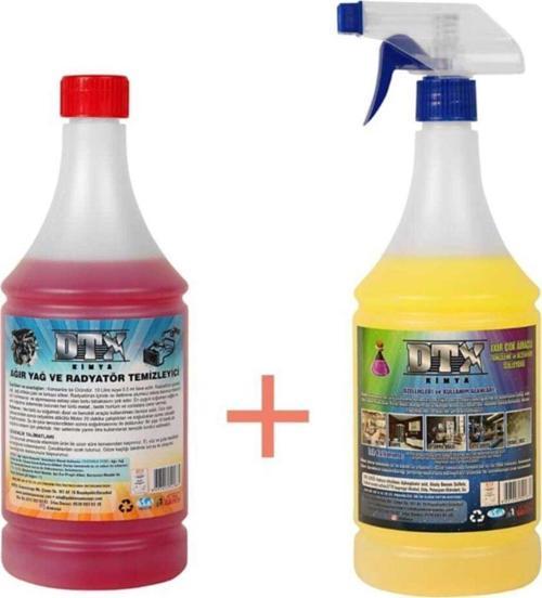 Ağır Yağ Sökücü Radyatör Temizleyici 1 Litre & İxir Çok Amaçlı Temizleme İlacı 1 Litre
