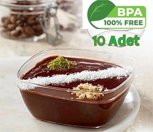 Tatlı Kasesi, Magnolya Puding,Kuruyemiş,Meyve,Sunum Kasesi Kırılmaz 10 Adet Pp5 Kapaksız