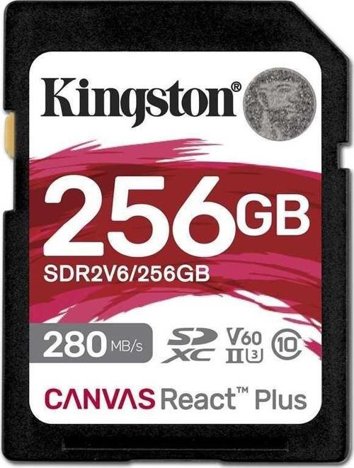 Sdr2V6-256Gb Canvas React Plus Sdxc Uhs-İi 280R-150W U3 V60 For Full Hd-4K Sd Hafıza Kartı