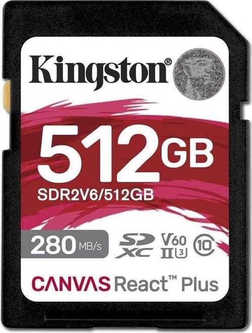 Sdr2V6-512Gb Canvas React Plus Sdxc Uhs-İi 280R-150W U3 V60 For Full Hd-4K Sd Hafıza Kartı