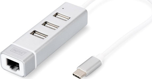 Da-70253 Usb Type-C 3-Port Hub + Fast Ethernet Lan Adapter