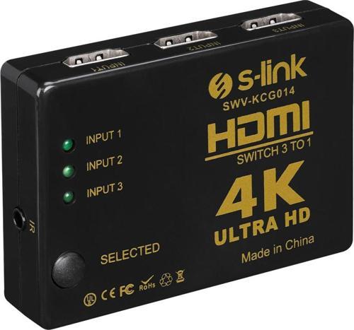 Swv-Kcg014 Hdmi 3To1 Switch 4K-2K, İr + Adaptör