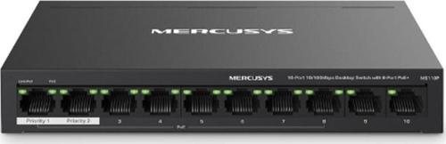 Mercusys Ms110P 8 Port 10-100 Mbps Poe+ 2 Port 10-100 Switch Metal Kasa