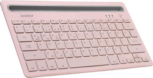 Kb-Bt82 Pembe-Gri Bluetooth Ultra İnce+Şarjlı Q Mac-Win-Android-İos Uyumlu Kablosuz Klavye