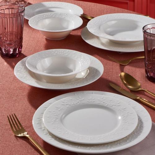 Dilruba 24 Parça 6 Kişilik Bone Yemek Takımı