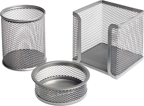 Metal Perfore 3'lü Set Silver