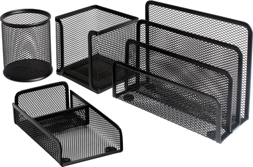 Metal Perfore 4'lü Set Siyah